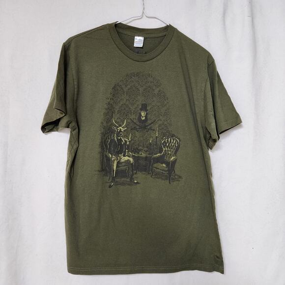 Mens M Threadless T-Shirt Aesthetic Truculency 100% Cotton Green Kneil Melicano - Picture 1 of 4